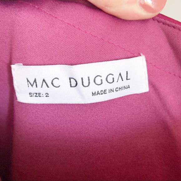 Mac Duggal Hi Low Gown 2 Berry Pink NEW 48141 - Picture 6 of 9